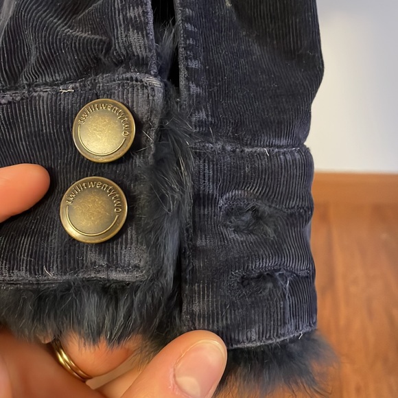 Twilltwentytwo Navy Blue fur trimmed corduroy jacket. - Picture 4 of 14